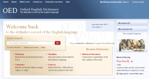 The new OED home page